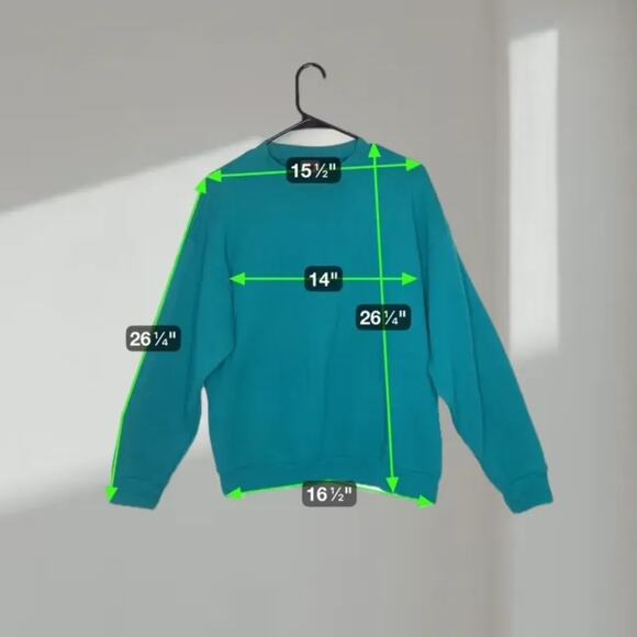 90s teal Crewneck Sweatshirt – (Unisex Large) - Picture 5 of 5